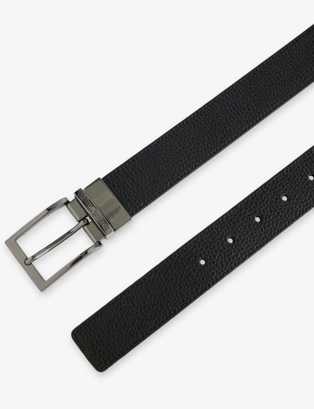 Debossed-Logo Leather Belt