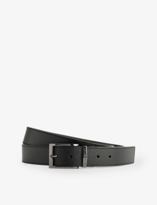 EMPORIO ARMANI: Debossed-Logo Leather Belt