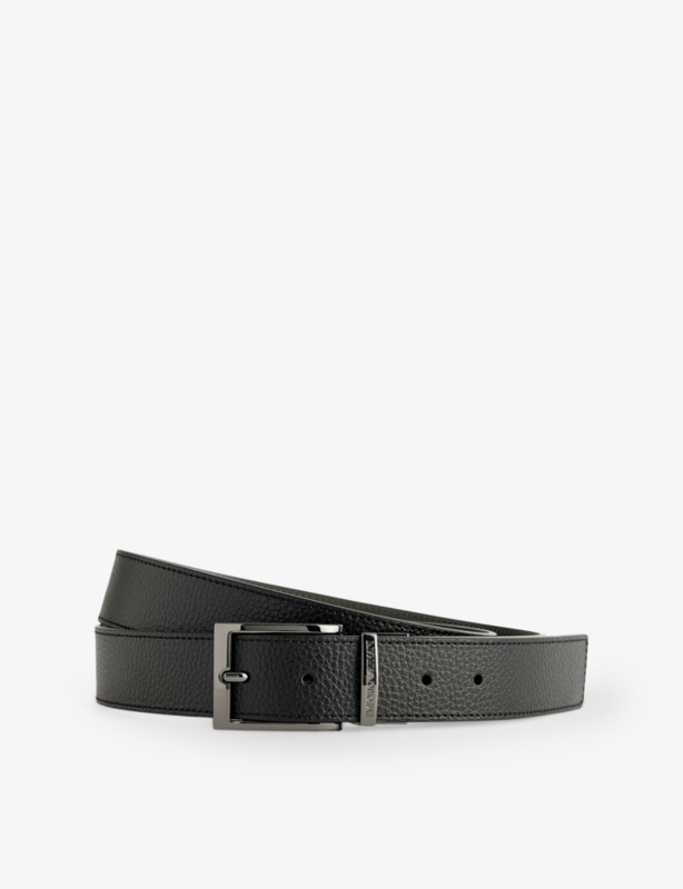 Debossed-Logo Leather Belt