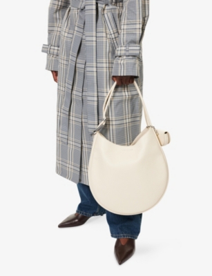 Marc Jacobs Womens Cloud White Large Crescent Leather Tote Bag In White