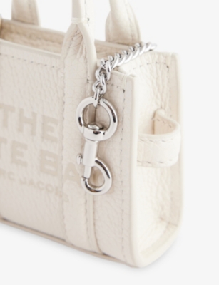 Marc Jacobs Womens Cotton/silver The Nano Tote Leather Bag Charm In Silver