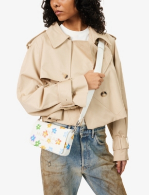Marc Jacobs Womens White Multi The Wild Daisy Mini Leather Bag