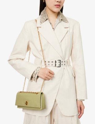 Marc Jacobs Womens Reed The Dual Chain Mini Leather Cross Body Bag
