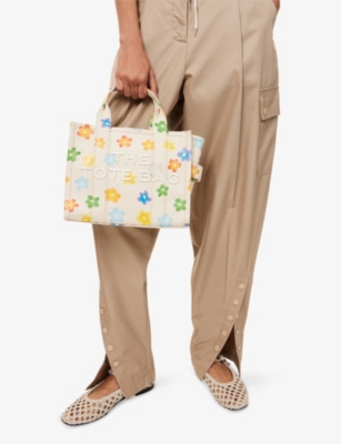 Marc Jacobs Womens White Multi The Wild Daisy Canvas Small Tote Bag