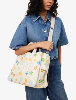 Marc Jacobs Womens White Multi The Wild Daisy Canvas Medium Tote Bag
