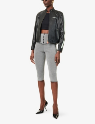 Casablanca Womens Black Racer Regular-fit Leather Jacket In Black