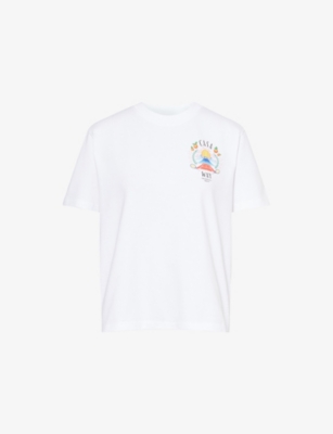 CASABLANCA: Casa Way Mountain Printed Cotton-Jersey T-Shirt