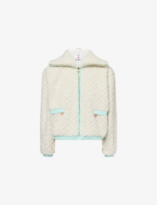 CASABLANCA: Monogram High-Neck Fleece Jacket