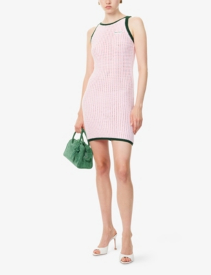 CASABLANCA: Mouline Sleeveless Stretch-Cotton Mini Dress