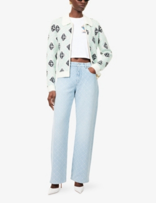 CASABLANCA: Monogram Straight-Leg Denim Jeans