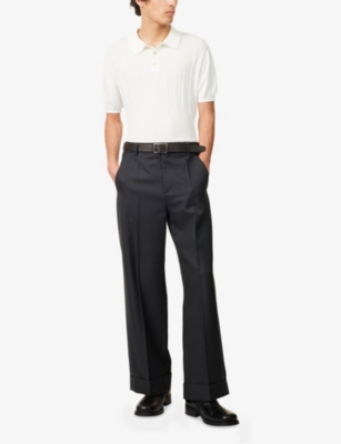 OSCAR JACOBSON: Barto Textured Cotton-Knit Polo Shirt