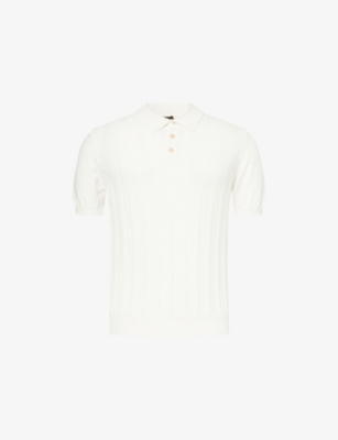 OSCAR JACOBSON: Barto Textured Cotton-Knit Polo Shirt