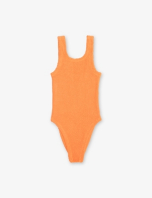 HUNZA G: Classic Curved-Neck Swimsuit 3-6 years