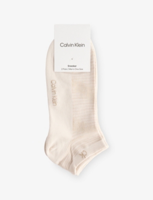 CALVIN KLEIN: Sneaker Brand-Print Pack Of Two Stretch-Cotton Blend Socks