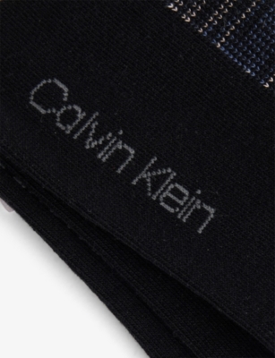 CALVIN KLEIN: Sneaker Brand-Print Pack Of Two Stretch-Cotton Blend Socks