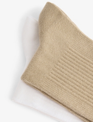 CALVIN KLEIN: Ribbed Pack Of Two Stretch-Cotton Blend Socks