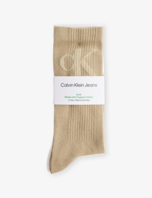 CALVIN KLEIN: Ribbed Pack Of Two Stretch-Cotton Blend Socks