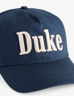 Duke & Dexter Mens Navy Ripstop Logo-embroidered Cotton Cap