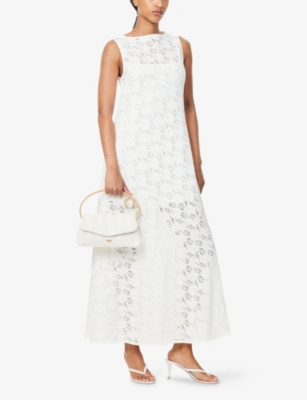 DISSH: Loula Lace-Embroidery Stretch-Woven Midi Dress