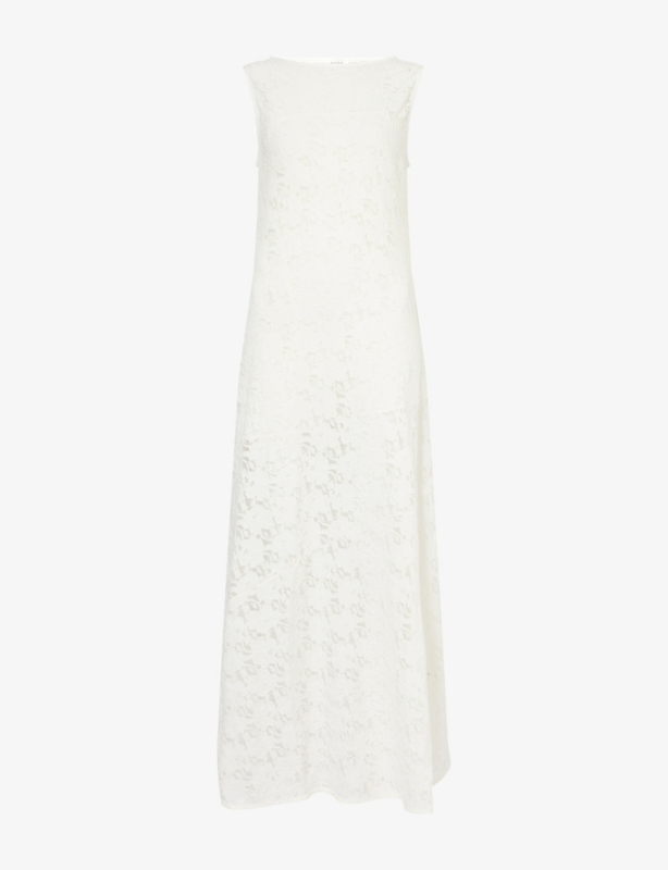 Loula Lace-Embroidery Stretch-Woven Midi Dress