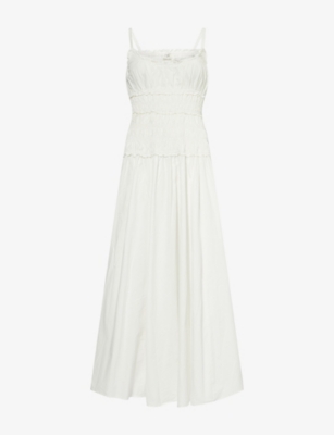 DISSH: Toby Shirred Cotton-Poplin Midi Dress