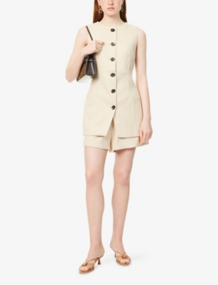 Frankie Tie-Waist Tweed Vest