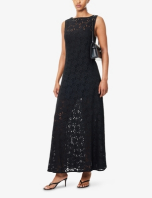 DISSH: Loula Lace-Embroidery Stretch-Woven Midi Dress
