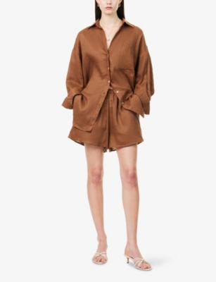 DISSH: Lune Two-Slip-Pockets Linen Shorts