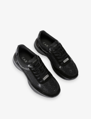 Carvela Womens Black Presto Suede And Fabric Trainers Eur 40 / 7 Uk In Black