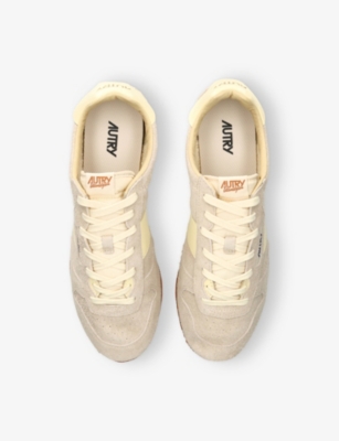 Autry 'windspin Low' Beige Sneaker With Logo On The Side And On The Heel In Suede Man In Neutral
