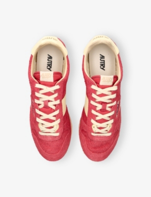 Autry Mens Red Windspin Low-top Suede Runner Trainers Eur 44 / 10 Uk