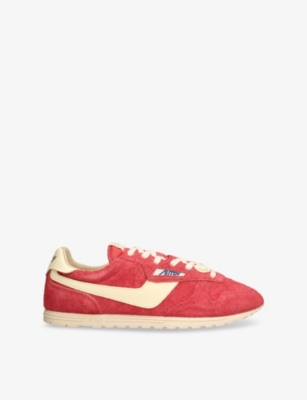 Autry Mens Red Windspin Low-top Suede Runner Trainers Eur 44 / 10 Uk