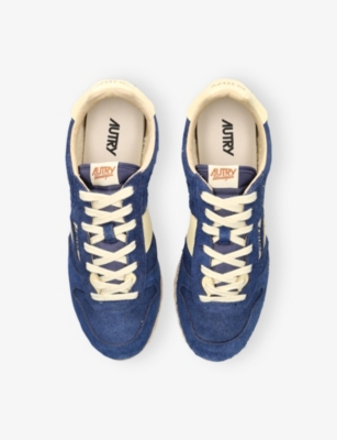 Autry Suede And Leather High Top Sneakers In Blue