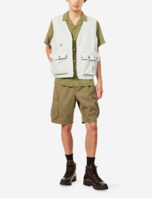 Barbour Mens  Westmorland Patch-pocket Cotton Vest In Natural