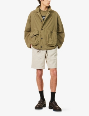 BARBOUR MENS BURNT OLIVE FATIGUE OVERSIZED WOVEN JACKET XL 