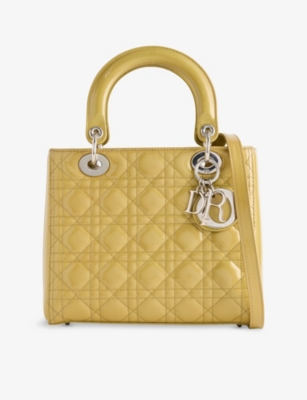 RESELFRIDGES: Pre-Loved Dior Lady Dior Patent Leather Top-Handle Bag