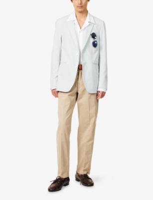 ORLEBAR BROWN: Garret Striped Seersuck Cotton-Blend Blazer