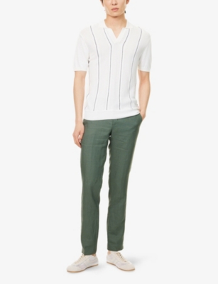 ORLEBAR BROWN: Horton Semi-Sheer Knitted Polo Top