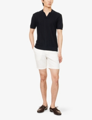 Orlebar Brown Mens  Horton Semi-sheer Silk-cotton Polo Shirt