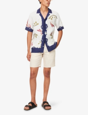 ORLEBAR BROWN: Maitan Orchis-Print Linen Shirt