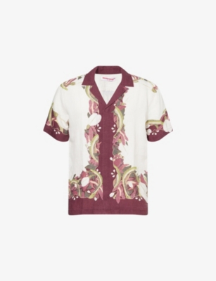 ORLEBAR BROWN: Maitan Orchis-Print Linen Shirt