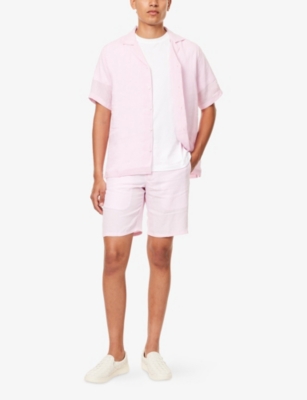 Orlebar Brown Mens Rodeo Pink Norwich Slim-fit Linen Shorts
