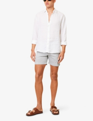 ORLEBAR BROWN: Bulldog Seersuck Striped Woven Swim Shorts