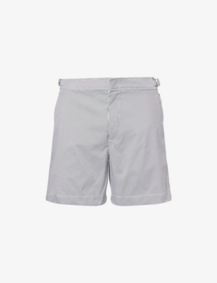 ORLEBAR BROWN: Bulldog Seersuck Striped Woven Swim Shorts