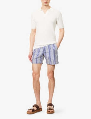ORLEBAR BROWN: Bulldog Shore Striped Woven Swim Shorts