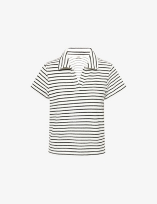 4TH & RECKLESS: Zita Towelling Short-Sleeve Woven Polo Shirt