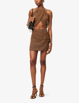 LE KASHA: Alger Halter Linen Top