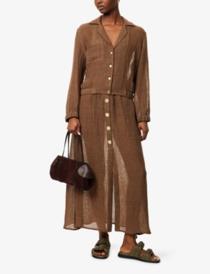 LE KASHA: Samalut Collared Linen Bomber Jacket