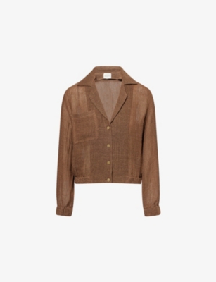 LE KASHA: Samalut Collared Linen Bomber Jacket