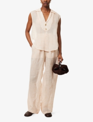 LE KASHA: Sohag Semi-Sheer Linen Trousers